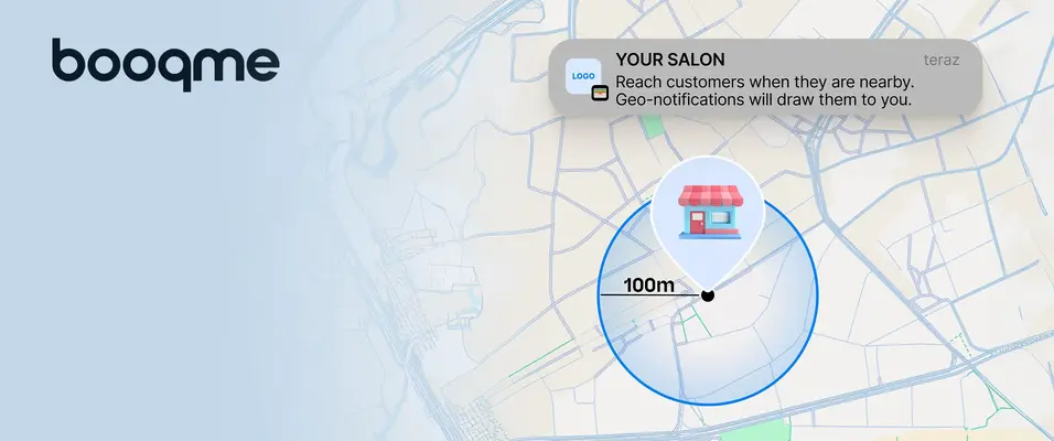 GEO notifikace věrnostní karty zobrazená v blízkosti salonu